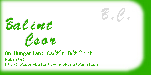 balint csor business card